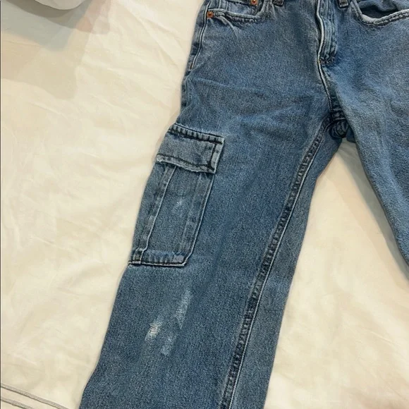 Kids Blue Cargo Jeans - Picture 2 of 5